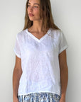 Ellie V Neck Top White