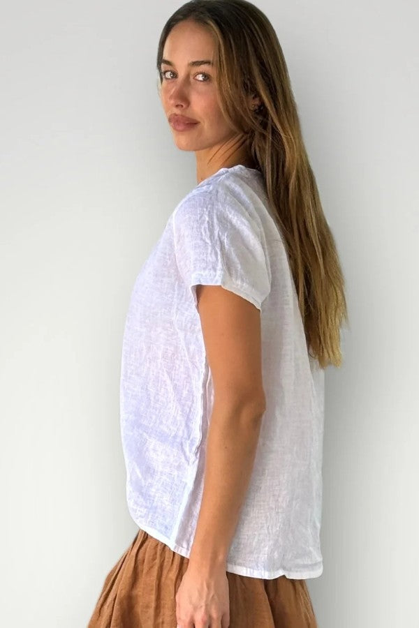 Ellie Round Neck Top White
