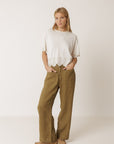 Boxy Embroidered Tee Ecru