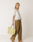 Boxy Embroidered Tee Ecru