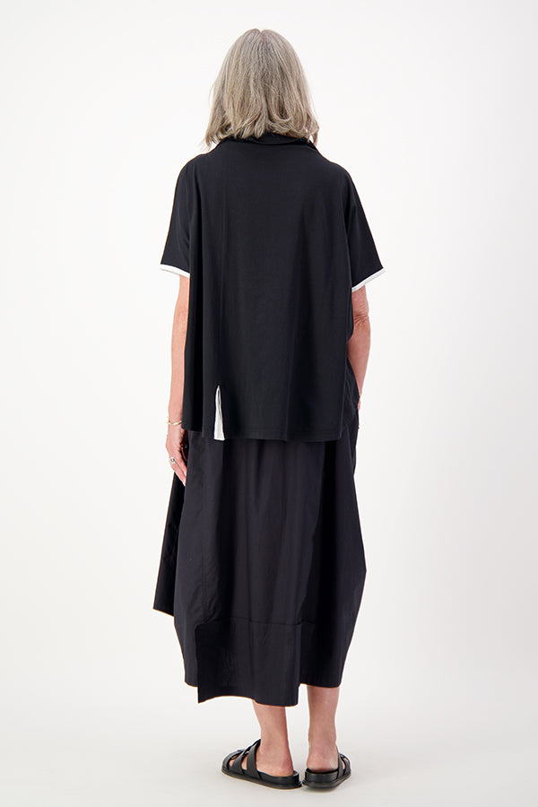 Cotton Folds Skirt Black