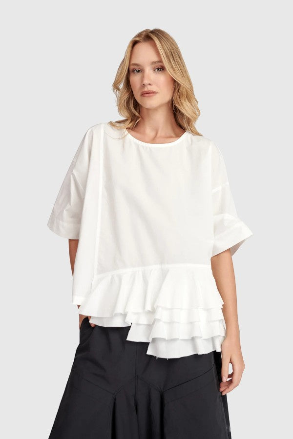 Urban Ruffle Top - White