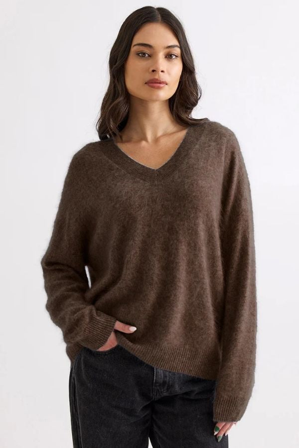Lenni V Knit Dark Chocolate