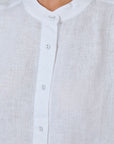 Cap Sleeve Button Top White