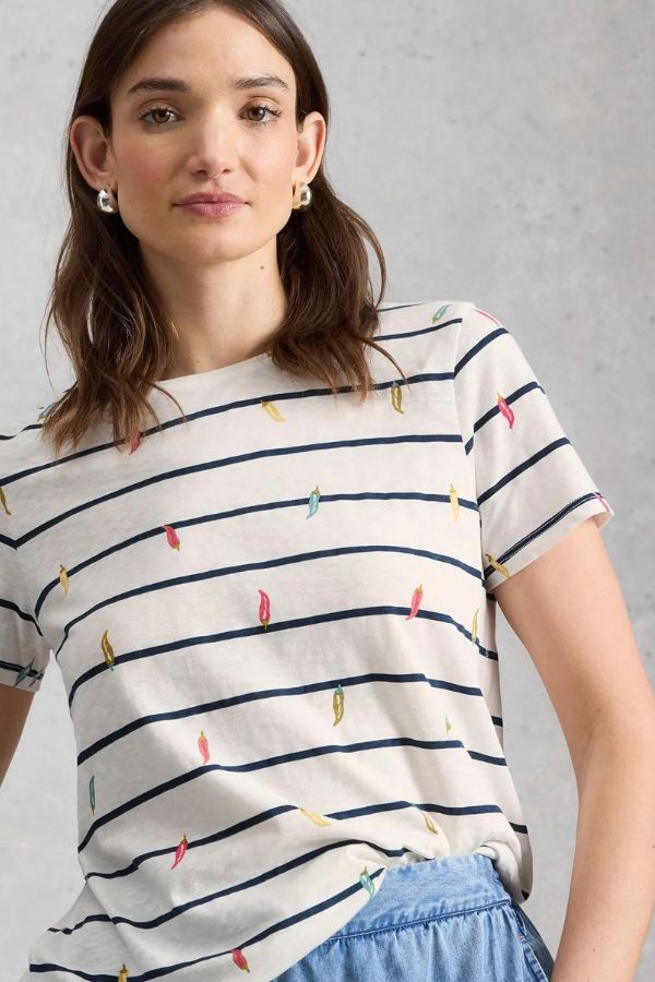 Abbie Stripe Tee Ivory