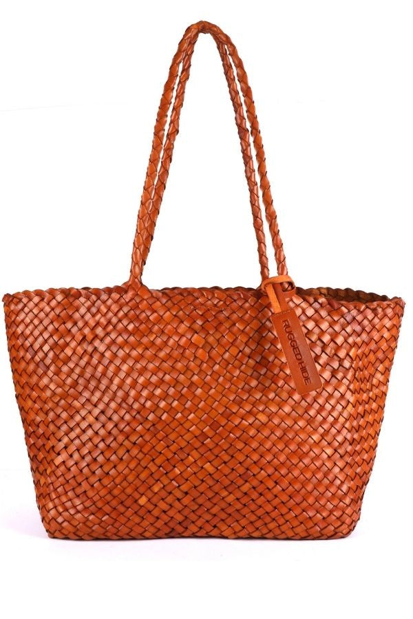 Verona Woven Shopper Cognac